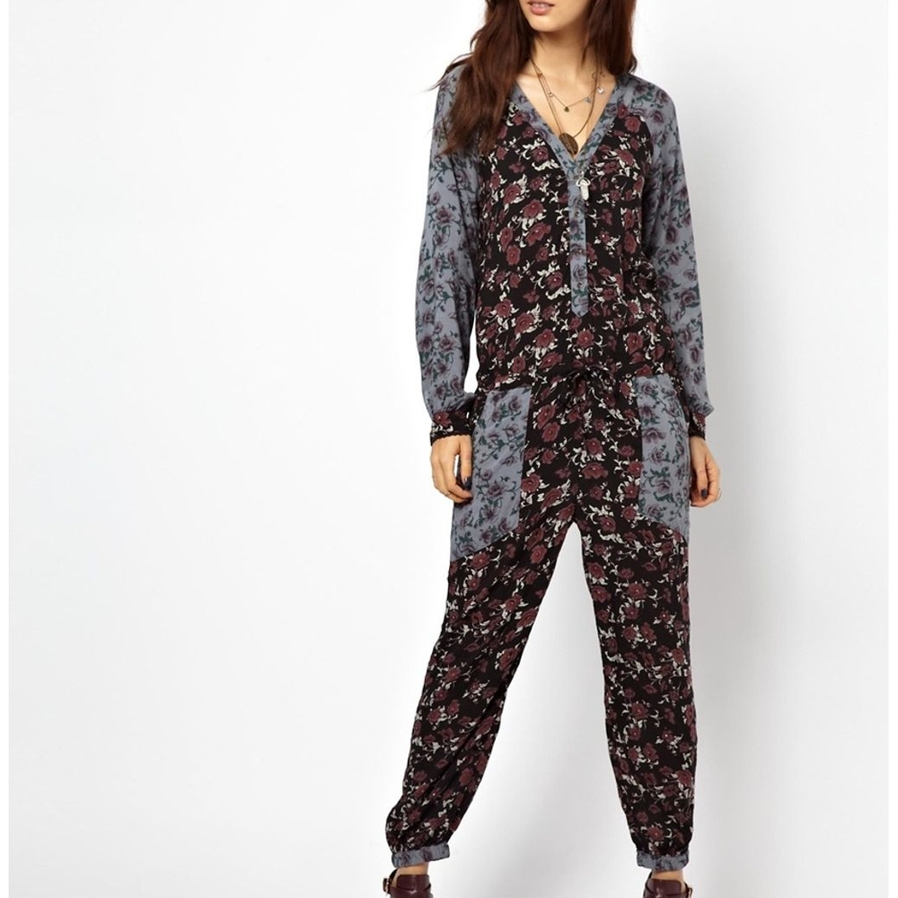 Free People Sheila Floral Jumpsuit Size Small